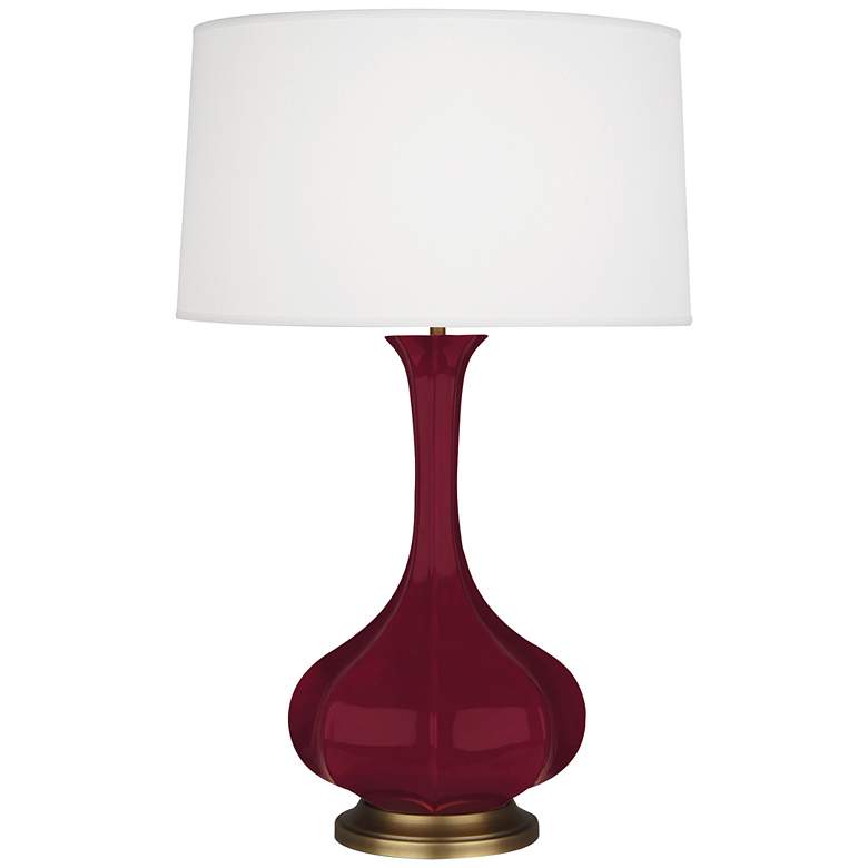 Image 1 Pike 31.88" High Sugar Plum Glazed Finish Table Lamp with Aged Brass Shade
