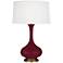 Pike 31.88" High Sugar Plum Glazed Finish Table Lamp with Aged Brass Shade
