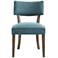 Pike Klismos Blue Fabric Webbed Seat Dining Chair Set of 2