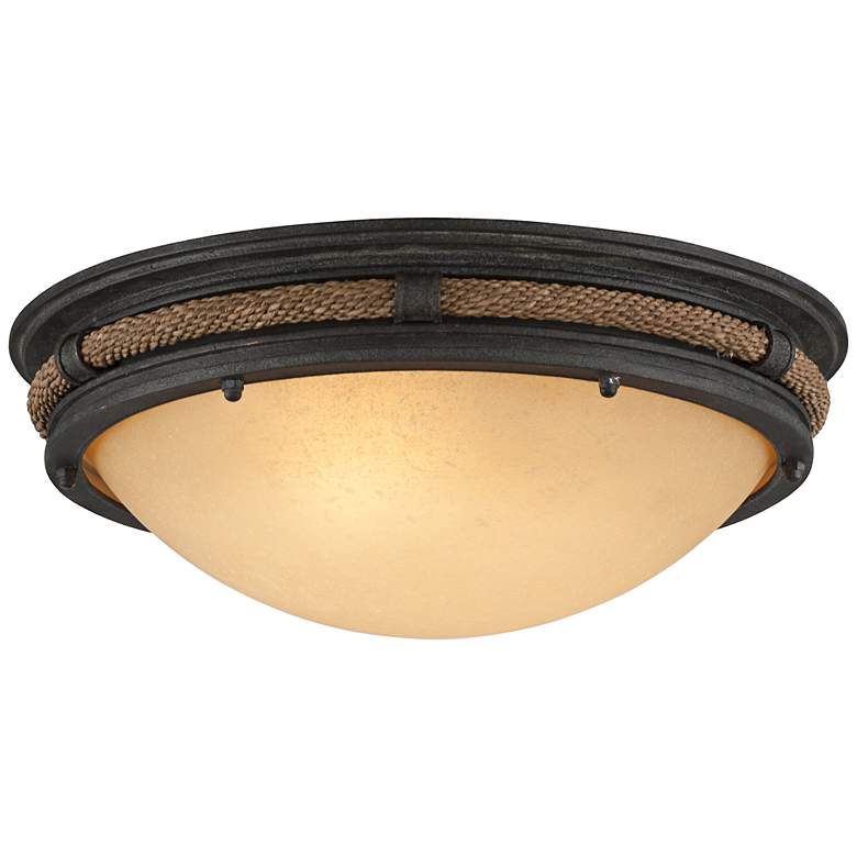 Image 1 Pike Place 16 3/4 inch Wide Shipyard Bronze Ceiling Light