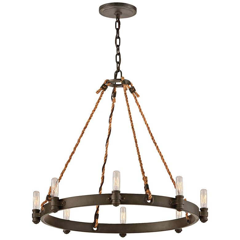 Image 1 Pike Place 25" Wide Rope and Wrought Iron Chandelier