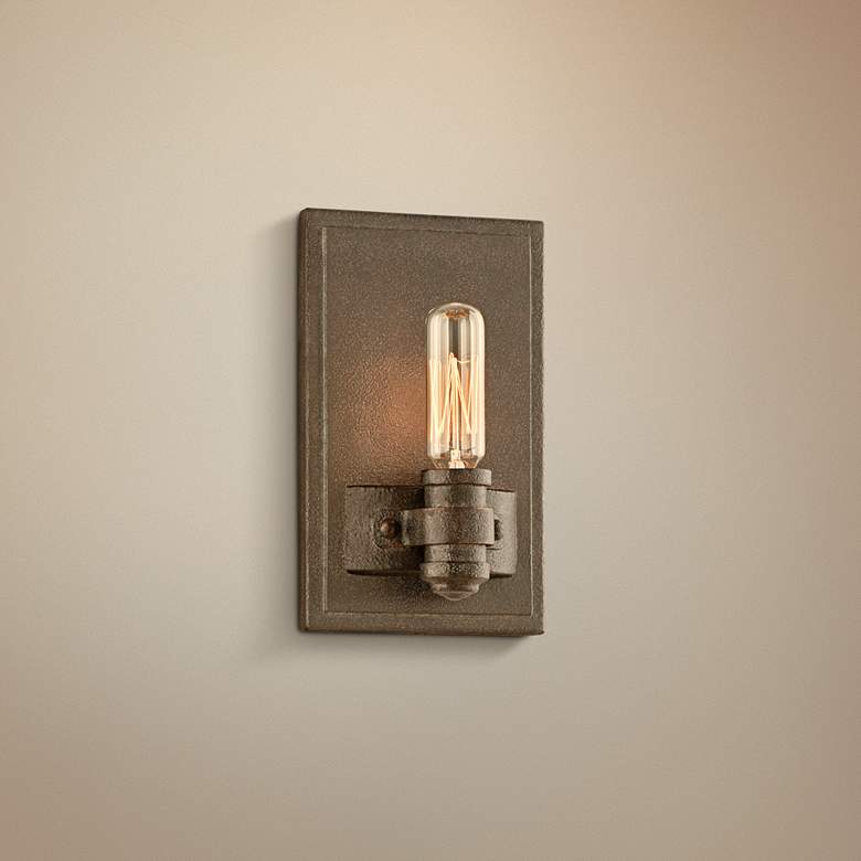 Image 1 Pike Place 7 1/4 inch High Shipyard Bronze Wall Sconce