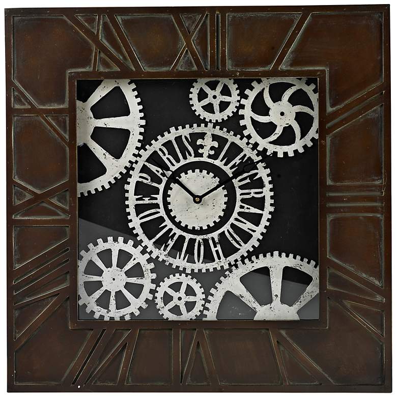 Image 1 Piketon 30 inch Square Hand-Painted Wall Clock