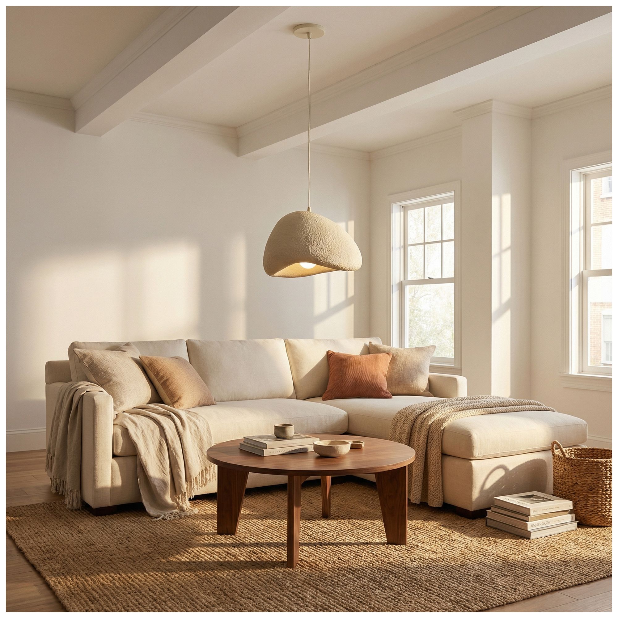 Image 5 Pilar 16" Wide Matte Beige Pendant more views