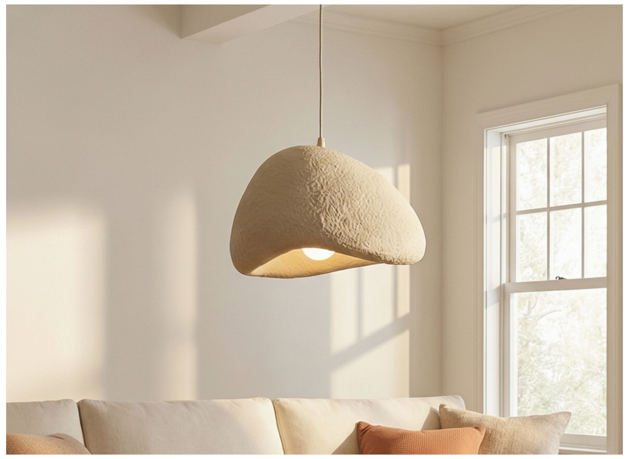 Image 7 Pilar 16" Wide Matte Beige Pendant more views