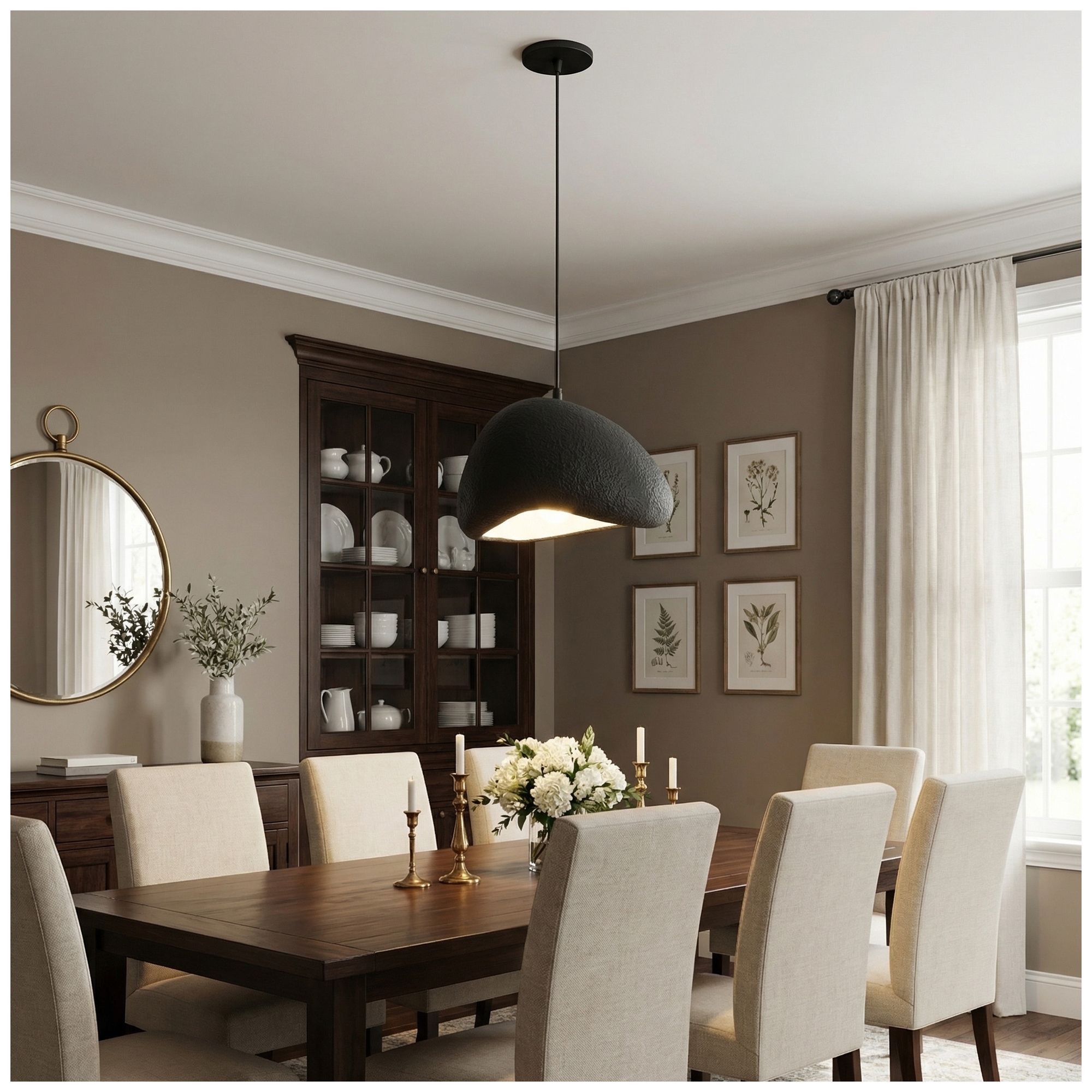 Pilar 16" Wide Matte Black Pendant