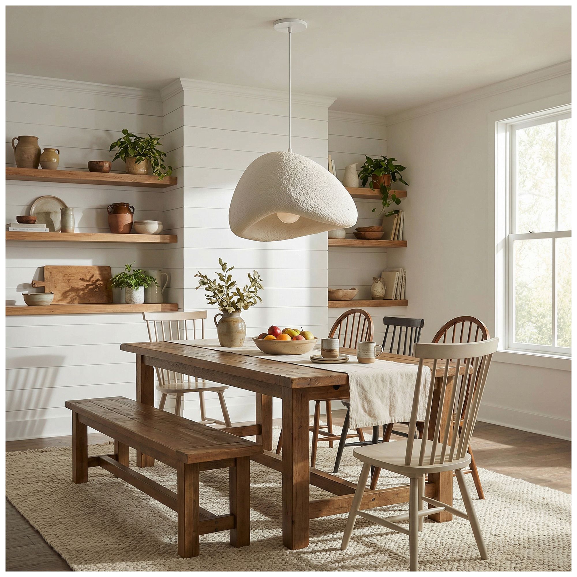 Pilar 16" Wide Matte Linen Pendant