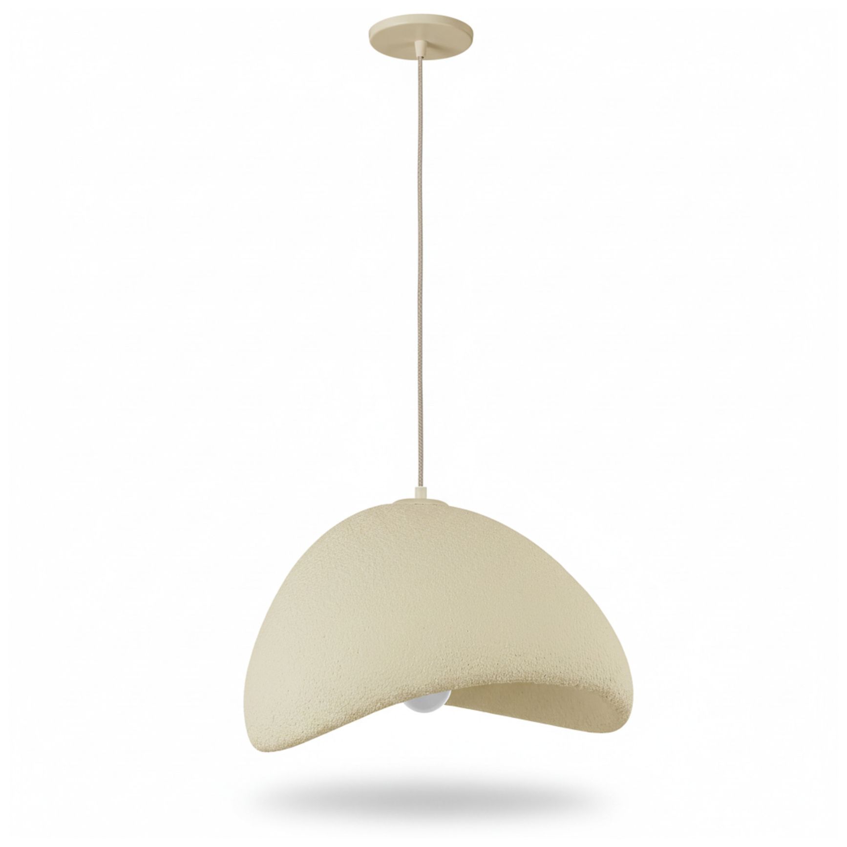 Image 2 Pilar 20" Wide Matte Beige Pendant more views