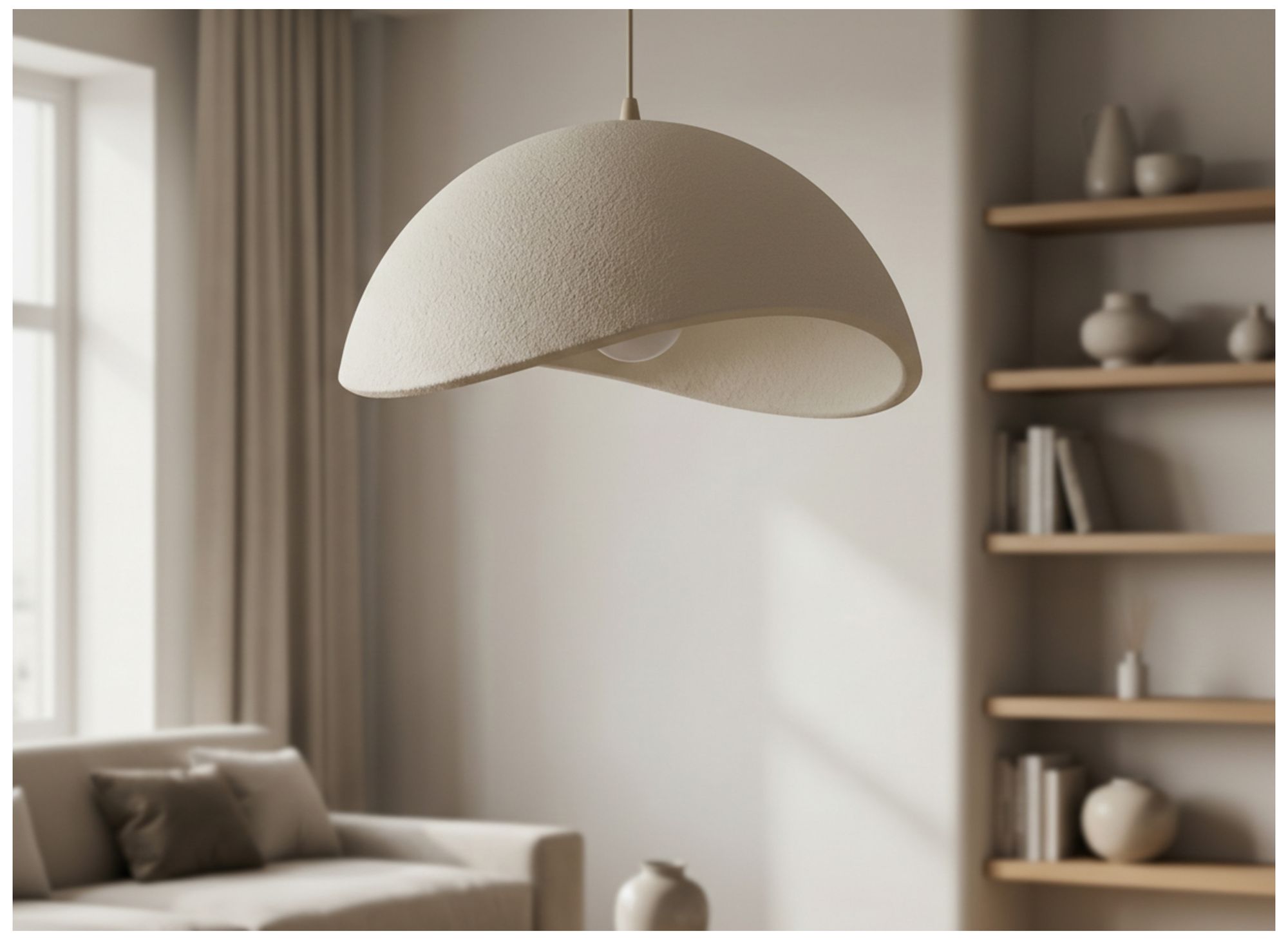 Image 4 Pilar 20" Wide Matte Beige Pendant more views