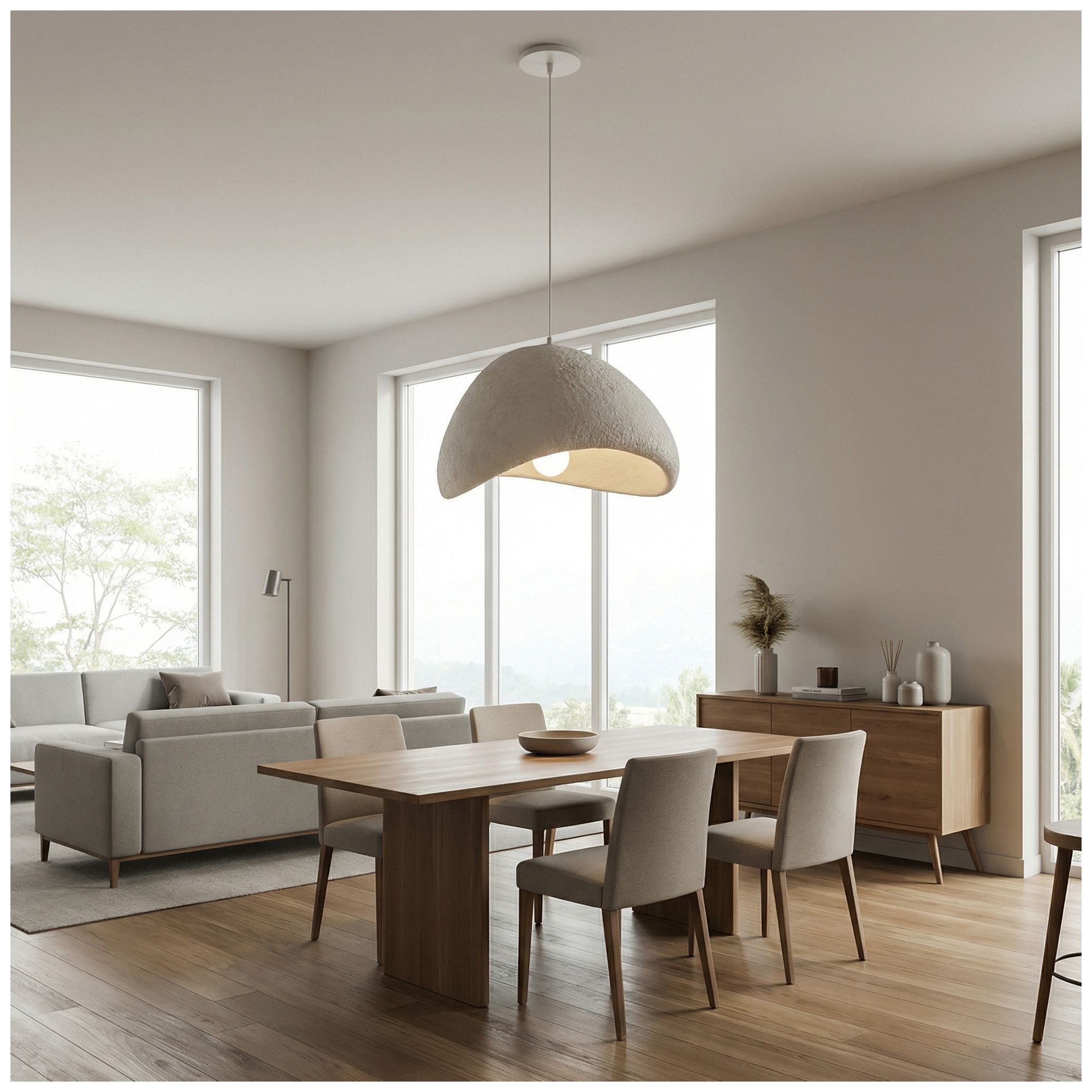 Image 6 Pilar 20" Wide Matte Linen Pendant more views