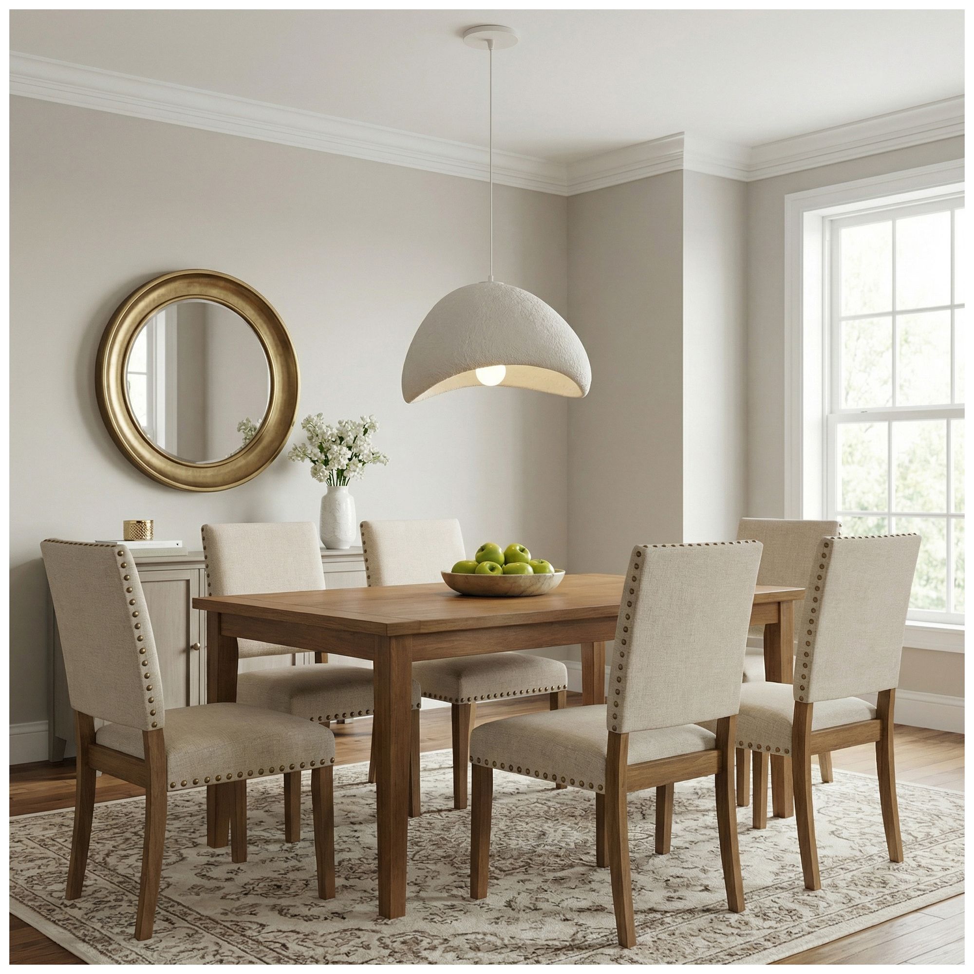 Pilar 20" Wide Matte Linen Pendant