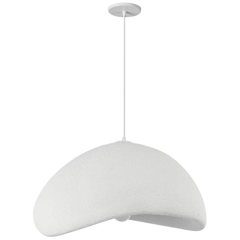 Image 1 Pilar 23.75" Wide White Finish Pendant w/ Metal Shade