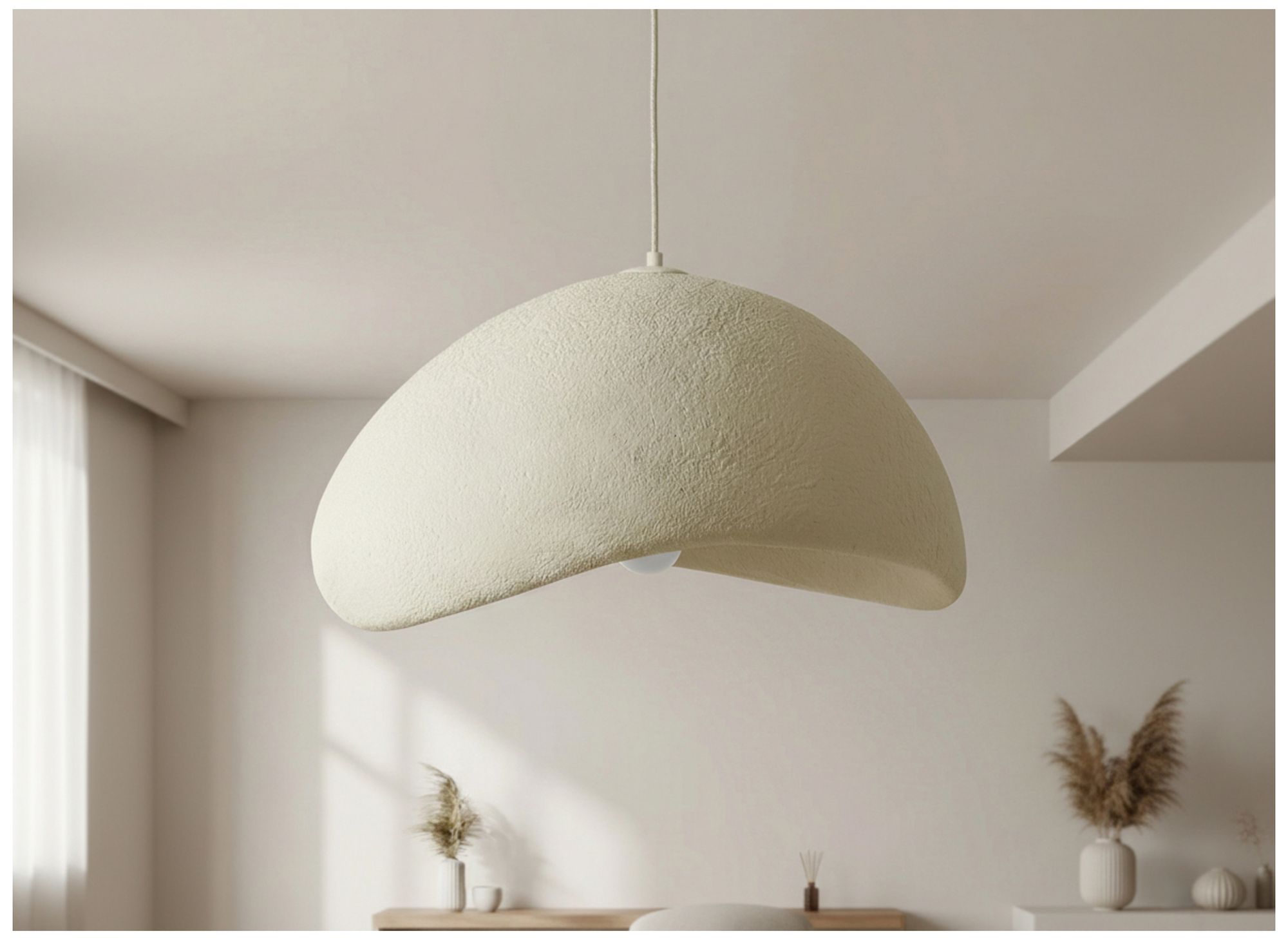 Image 7 Pilar 24" Wide Matte Beige Pendant more views