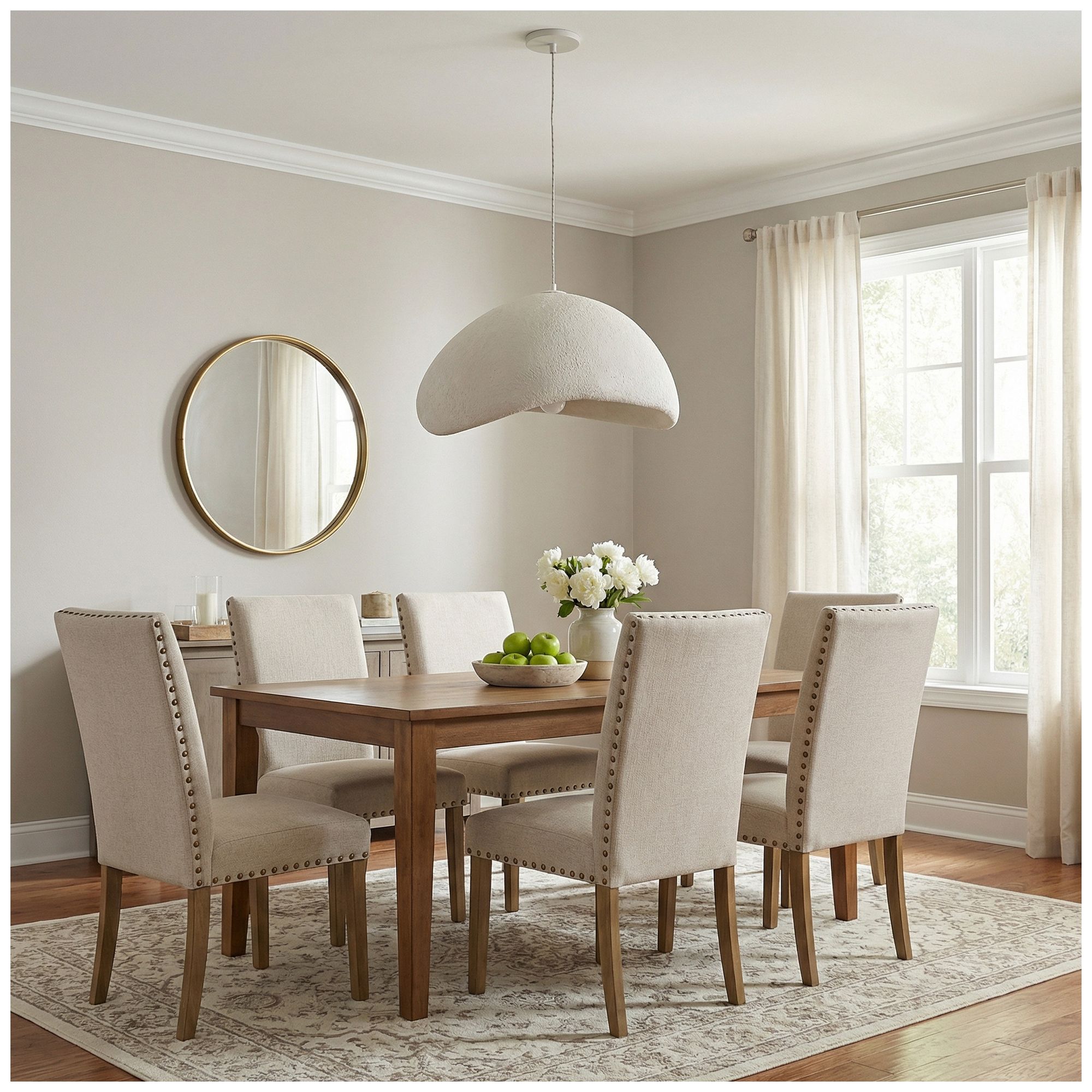 Pilar 24" Wide Matte Linen Pendant