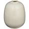 Pilar 6 1/4" High Shiny Beige Ridged Ceramic Vase