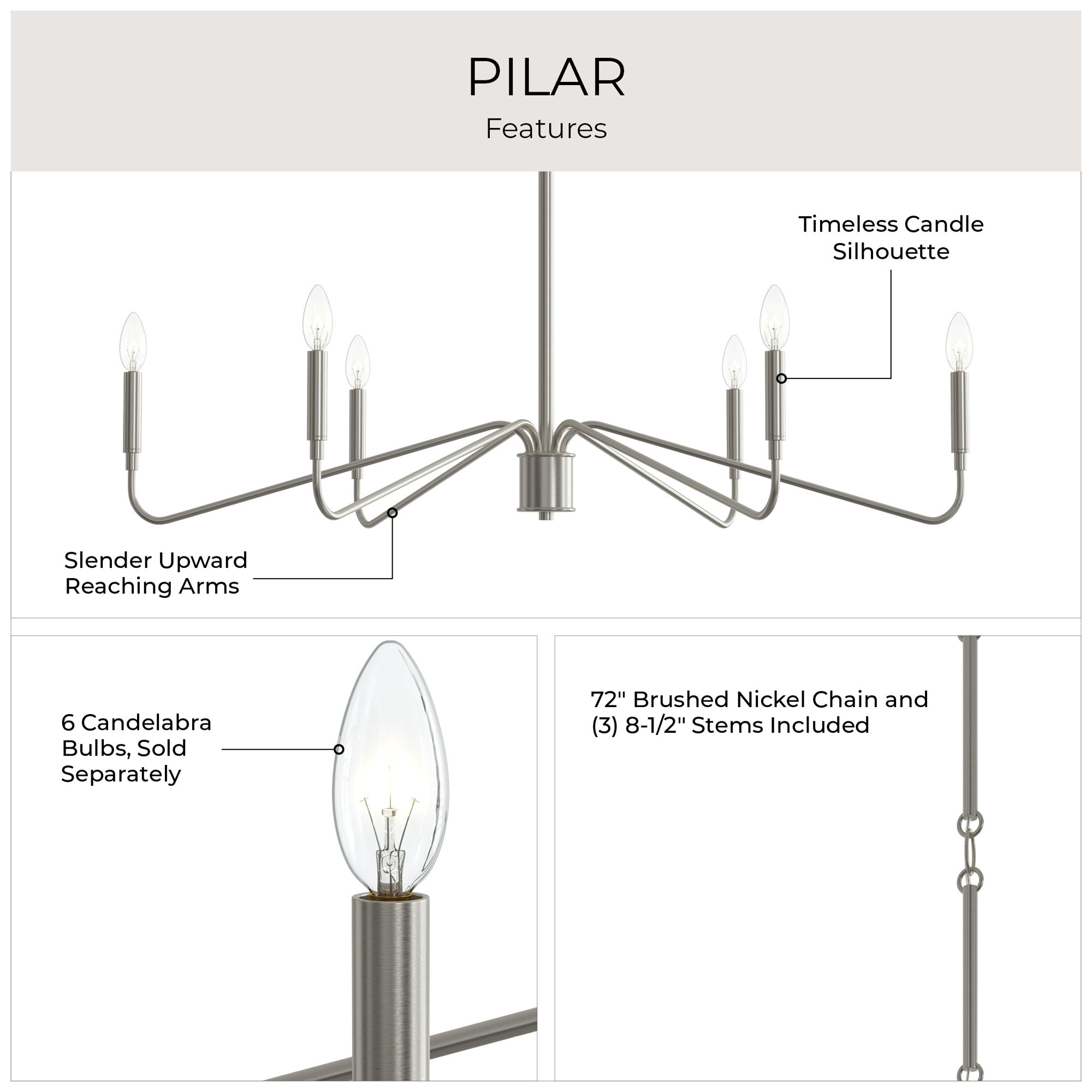 Pilar 6-Light Chandelier