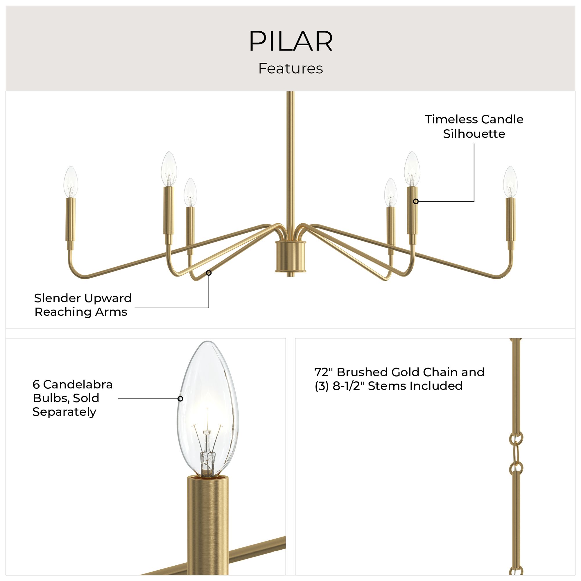 Pilar 6-Light Chandelier