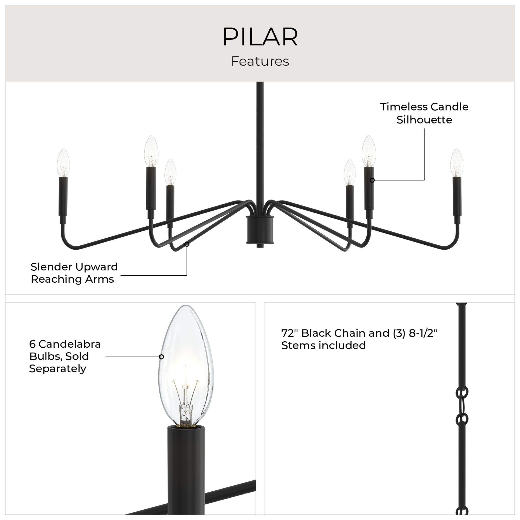 Pilar 6-Light Chandelier