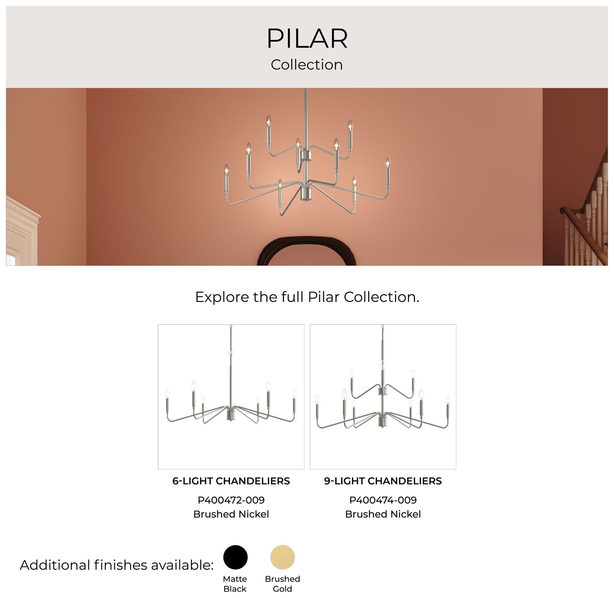 Pilar Extra Large 6-Light Chandelier