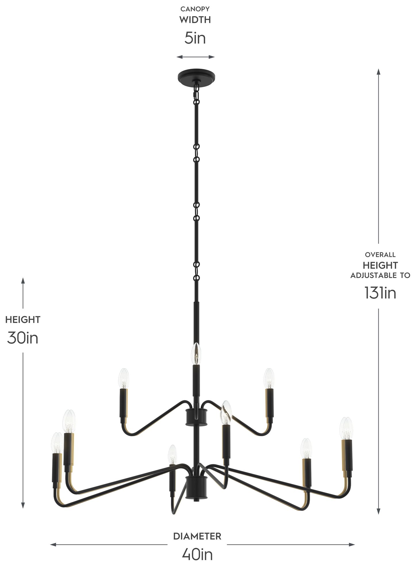 Image 6 Pilar Two-Tier Nine-Light  Chandelier more views