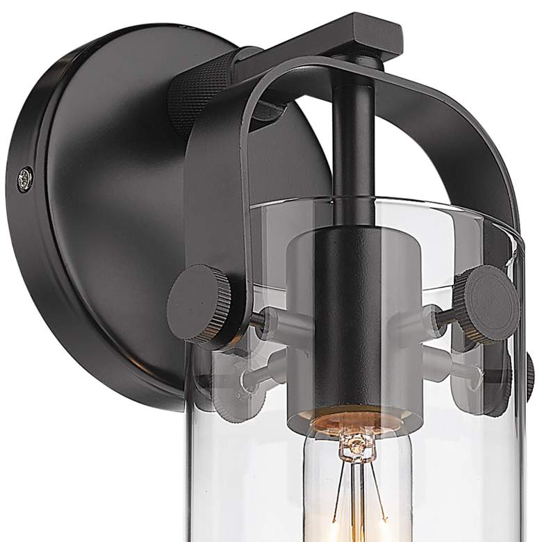 Image 3 Pilaster 10 1/2" High Matte Black Metal Wall Sconce more views