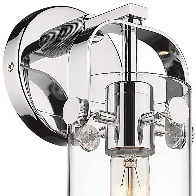 Image 3 Pilaster 10 1/2" High Polished Nickel Metal Wall Sconce more views