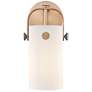3_Pilaster 10 1/2"H Brushed Brass Wall Sconce w/ White Shade more views