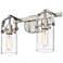 Pilaster 11" High Brushed Satin Nickel 2-Light Wall Sconce