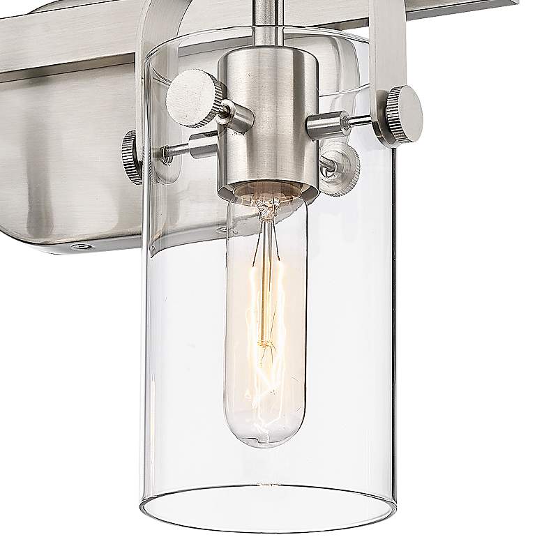 Image 2 Pilaster 11" High Brushed Satin Nickel 2-Light Wall Sconce more views