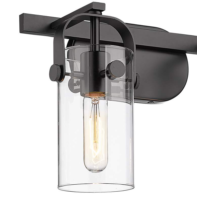 Image 2 Pilaster 11" High Matte Black Metal 2-Light Wall Sconce more views