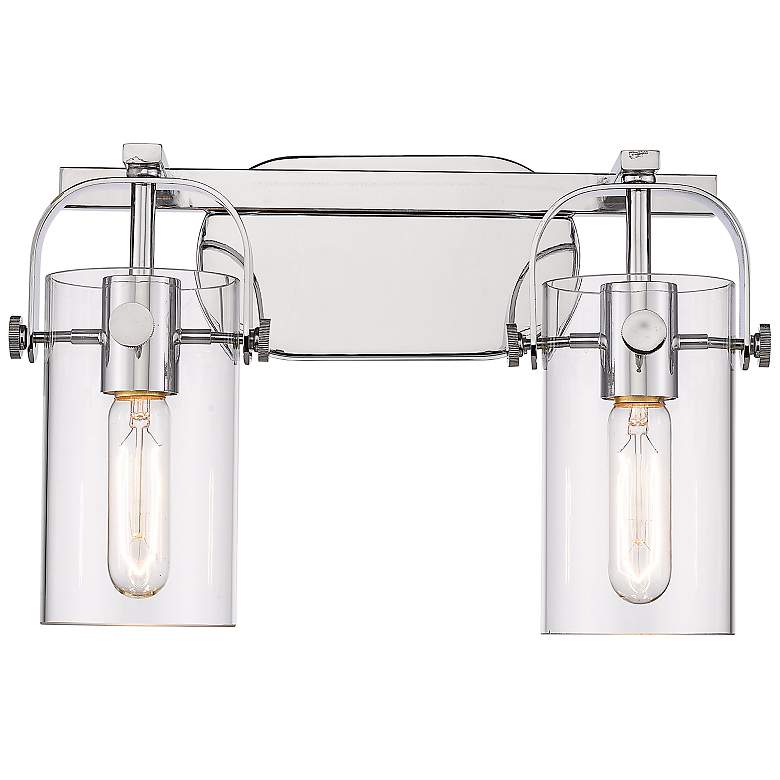 Image 1 Pilaster 11" High Polished Nickel 2-Light Wall Sconce