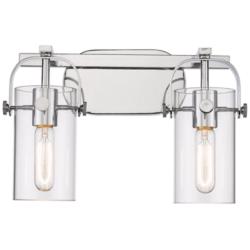 Pilaster 11&quot; High Polished Nickel 2-Light Wall Sconce