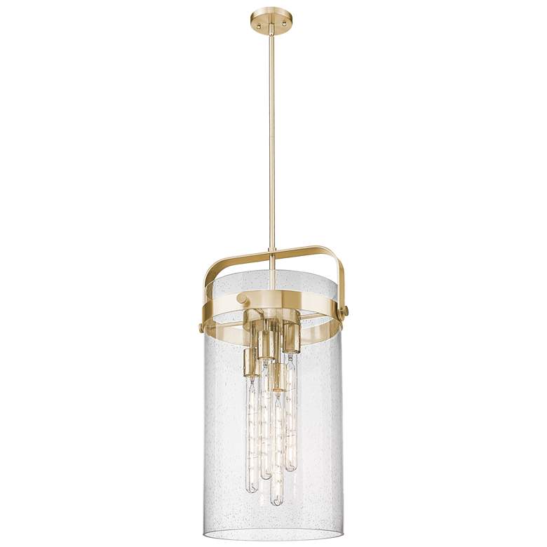 Image 1 Pilaster 12"W 4 Light Champagne Bronze Stem Pendant With Seedy Shade