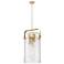 Pilaster 12"W 4 Light Champagne Bronze Stem Pendant With Seedy Shade