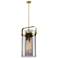 Pilaster 13.38" Wide 4 Light Stem Hung Brushed Brass Pendant w/ Smoke
