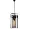 Pilaster 13.38" Wide 4 Light Stem Hung Matte Black Pendant With Smoke