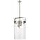 Pilaster 13.38" Wide 4 Light Stem Hung Satin Nickel Pendant w/ Clear S