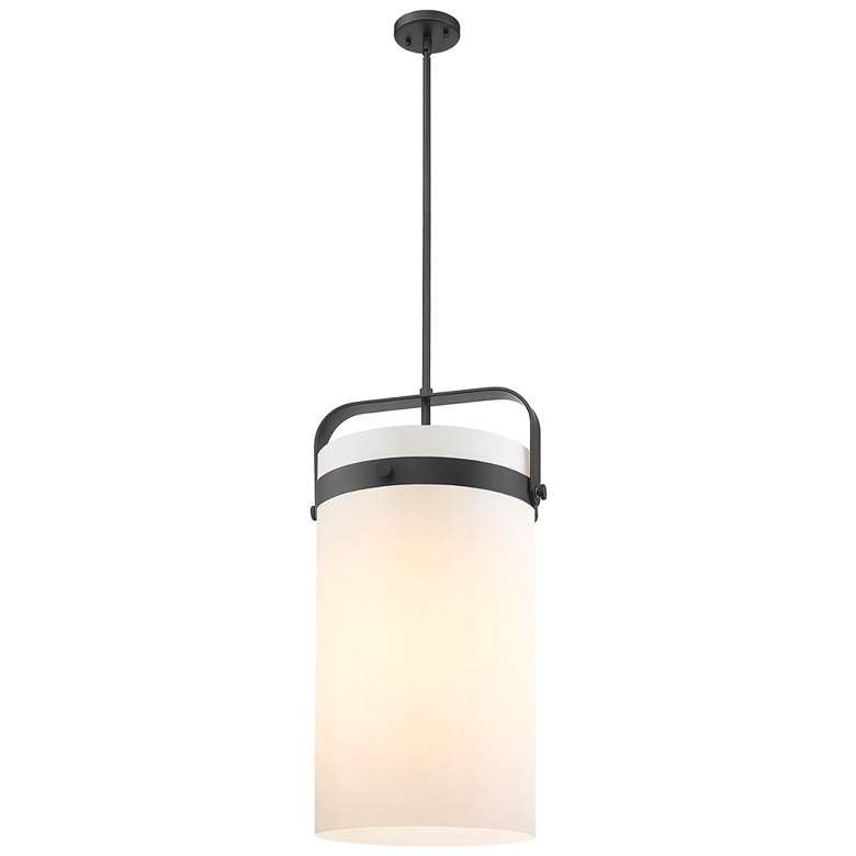 Image 1 Pilaster 13.38"W 4 Light Matte Black Stem Hung Pendant w/ Matte White
