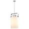 Pilaster 13.38"W 4 Light Satin Nickel Stemmed Pendant w/ Matte White S
