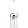 Pilaster 13.38"W 4 Light Stem Hung Polished Nickel Pendant w/ Clear Sh