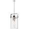 Pilaster 13.38"W 4 Light Stem Hung Polished Nickel Pendant w/ Clear Sh