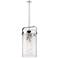 Pilaster 13.38"W 4 Light Stem Hung Polished Nickel Pendant w/ Seedy Sh