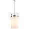 Pilaster 13.38"W 4 Light Stem Hung Polished Nickel Pendant w/ White Sh