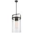 Pilaster 13 1/2" Wide Matte Black 4-Light LED Pendant