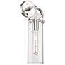 Pilaster 16.75" High Polished Nickel Sconce With Clear Glass Shade