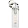 Pilaster 16.75" High Polished Nickel Sconce With Seedy Glass Shade