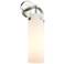 Pilaster 16.75" High Satin Nickel Sconce With Matte White Glass Shade
