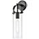 Pilaster 16 3/4" Matte Black Cylinder Glass Wall Sconce with LED Bulb