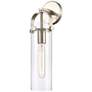 1_Pilaster 16 3/4"H Satin Nickel Wall Sconce w/ Clear Shade
