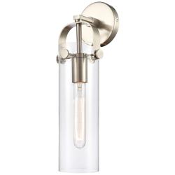 Pilaster 16 3/4"H Satin Nickel Wall Sconce w/ Clear Shade